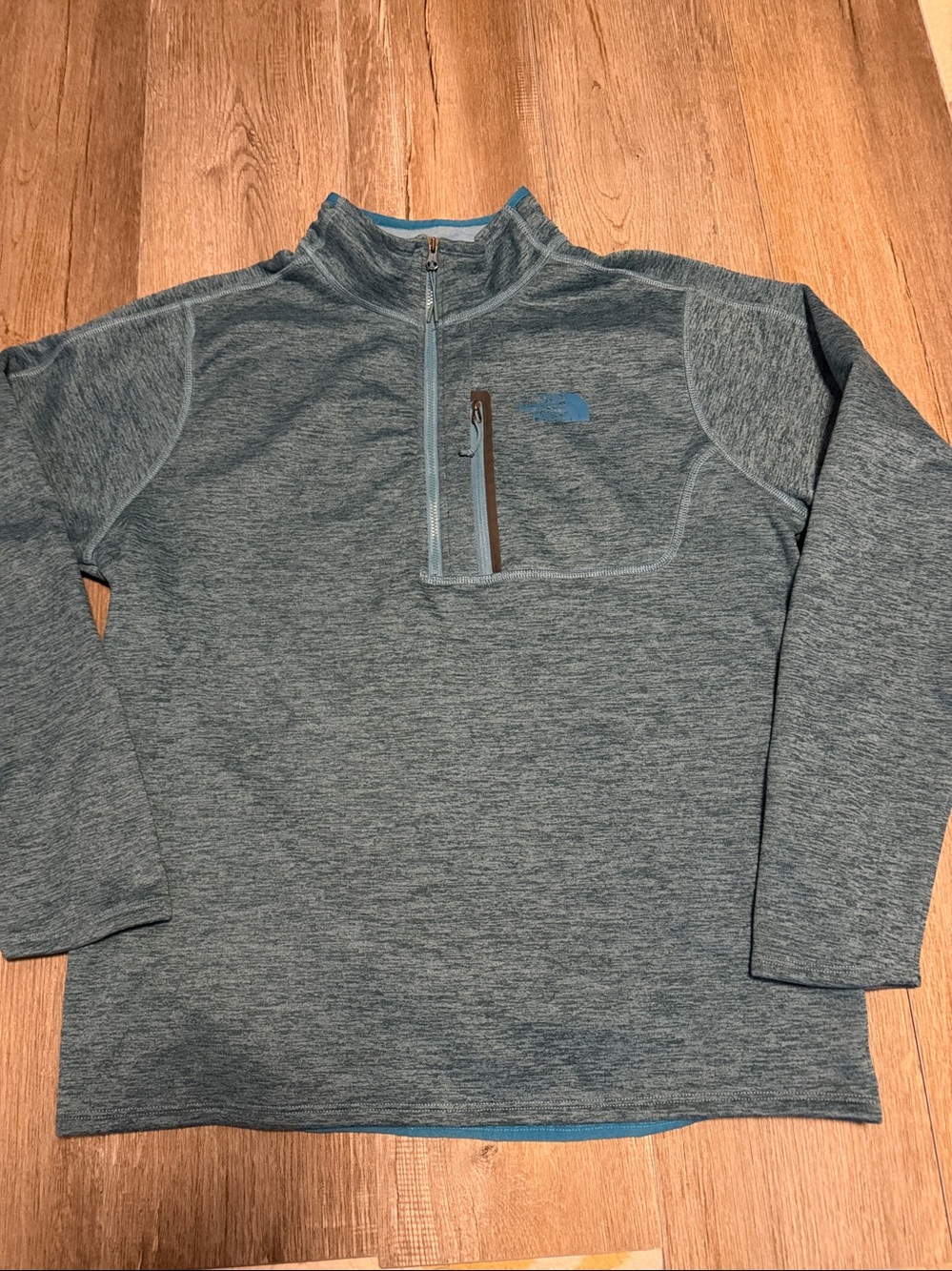 The North Face Men's Heathered Slate Blue Half-Zip Performance Pullover